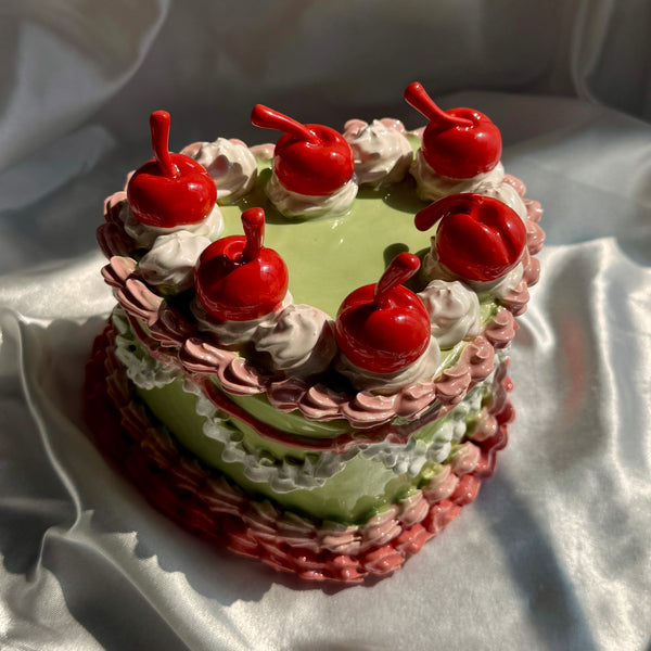 Sage Cherry Cake Box