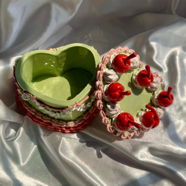 Sage Cherry Cake Box