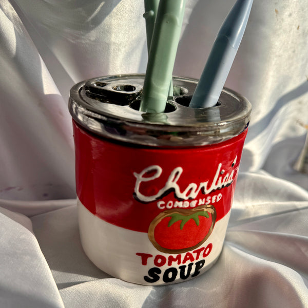 Soup Can Toothbrush Holder