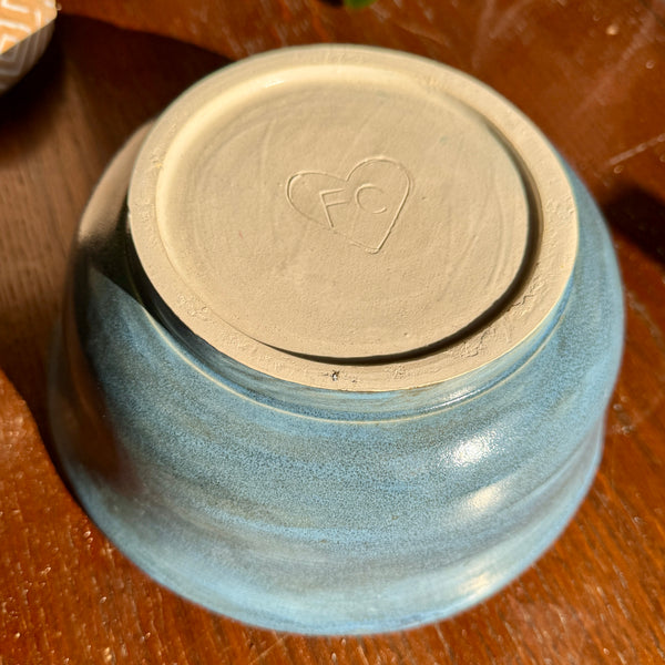 Speckled Blue Ramen Bowl with Chopsticks