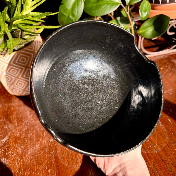 Sparkly Black Ramen Bowl with Chopsticks