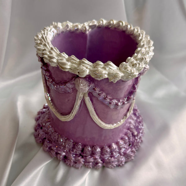 Purple Cake Utensil Holder